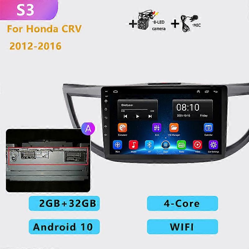 4G+64G 8-core 2DIN Android 10 Car Radio Stereo Multimedia Player Carplay Auto WIFI GPS navigation for Honda CRV CR-V 2012-2016