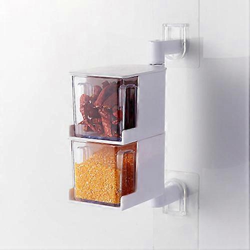 Rotatable Seasoning Storage Box Wall-Mounted Multi-layer Spice Rack Drawer Type Organizer Household Condiment Box Kitchen Tools