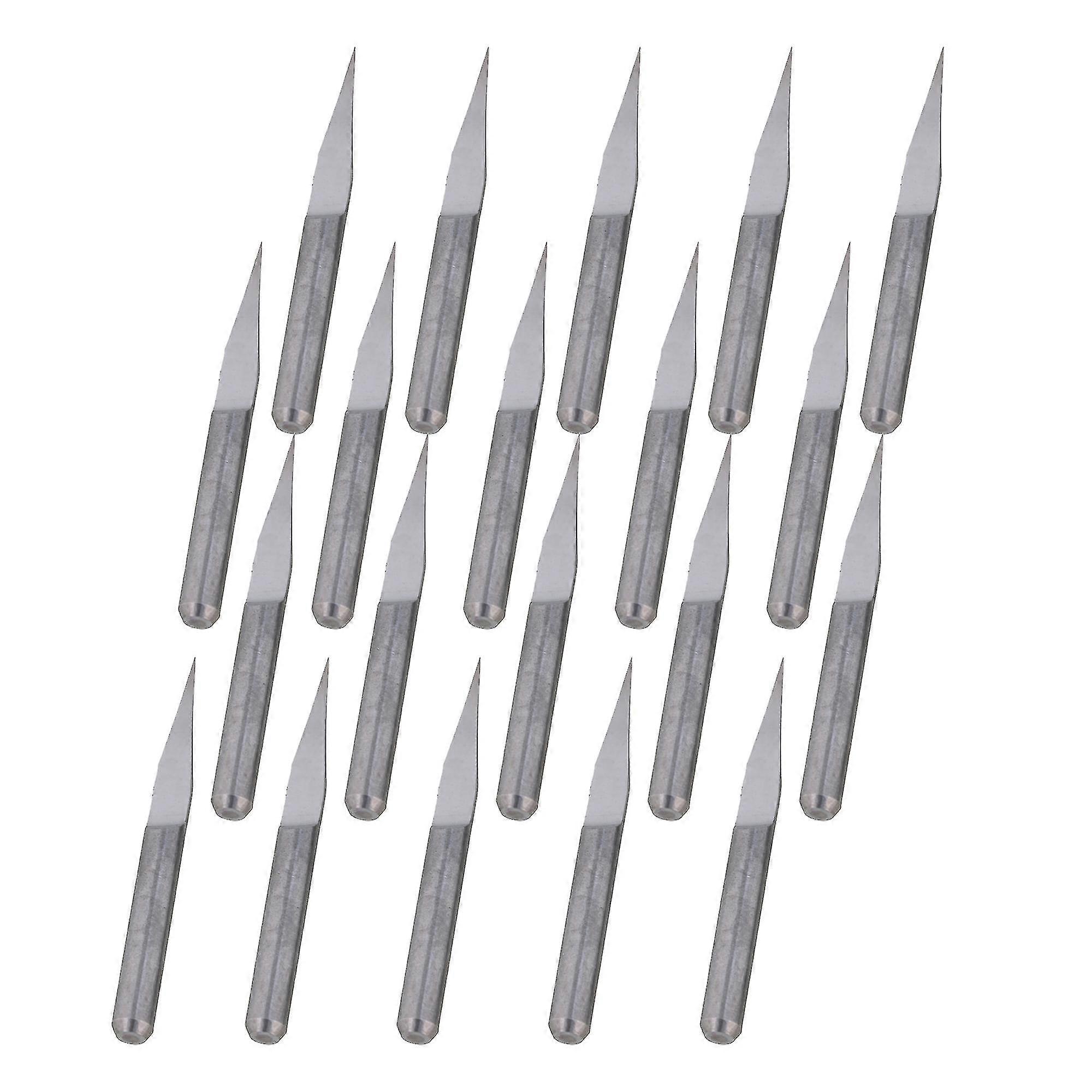20pcs Carbide Pcb Board 0.1mm 10 Degree Engraving Bit For Cnc Tool Silver