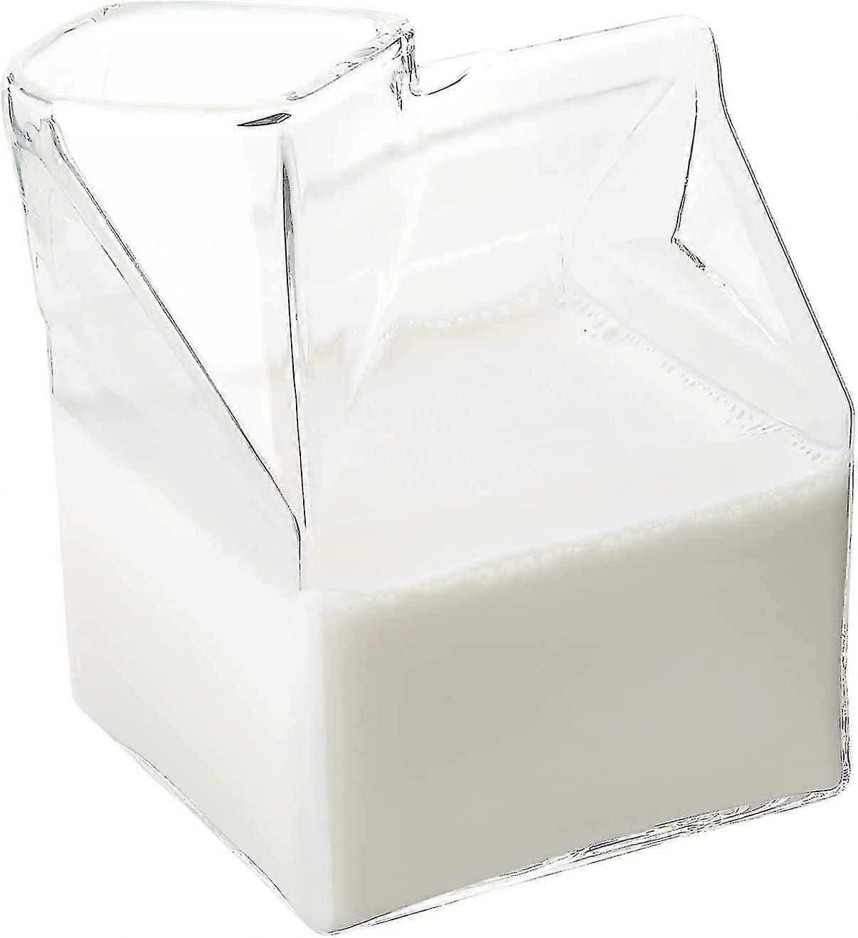 كرتون الحليب الزجاجي ، Kawaii الجمالية واضحة ، حاوية مبيض صغيرة لطيفة - اختيار هدية صغيرة