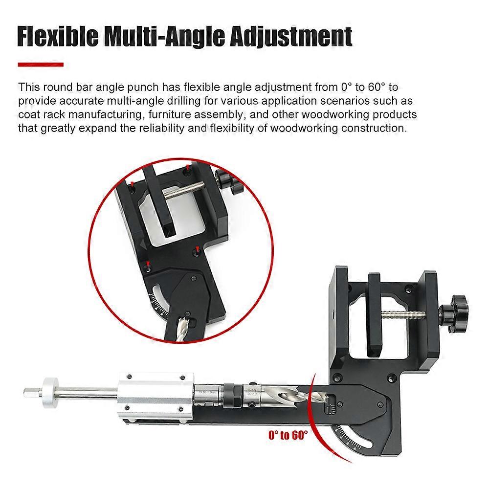 木工クロークラックホールパンチマルチアングル調整可能な丸棒穴パンチャー電動ドリルドライブ穴パンチツール