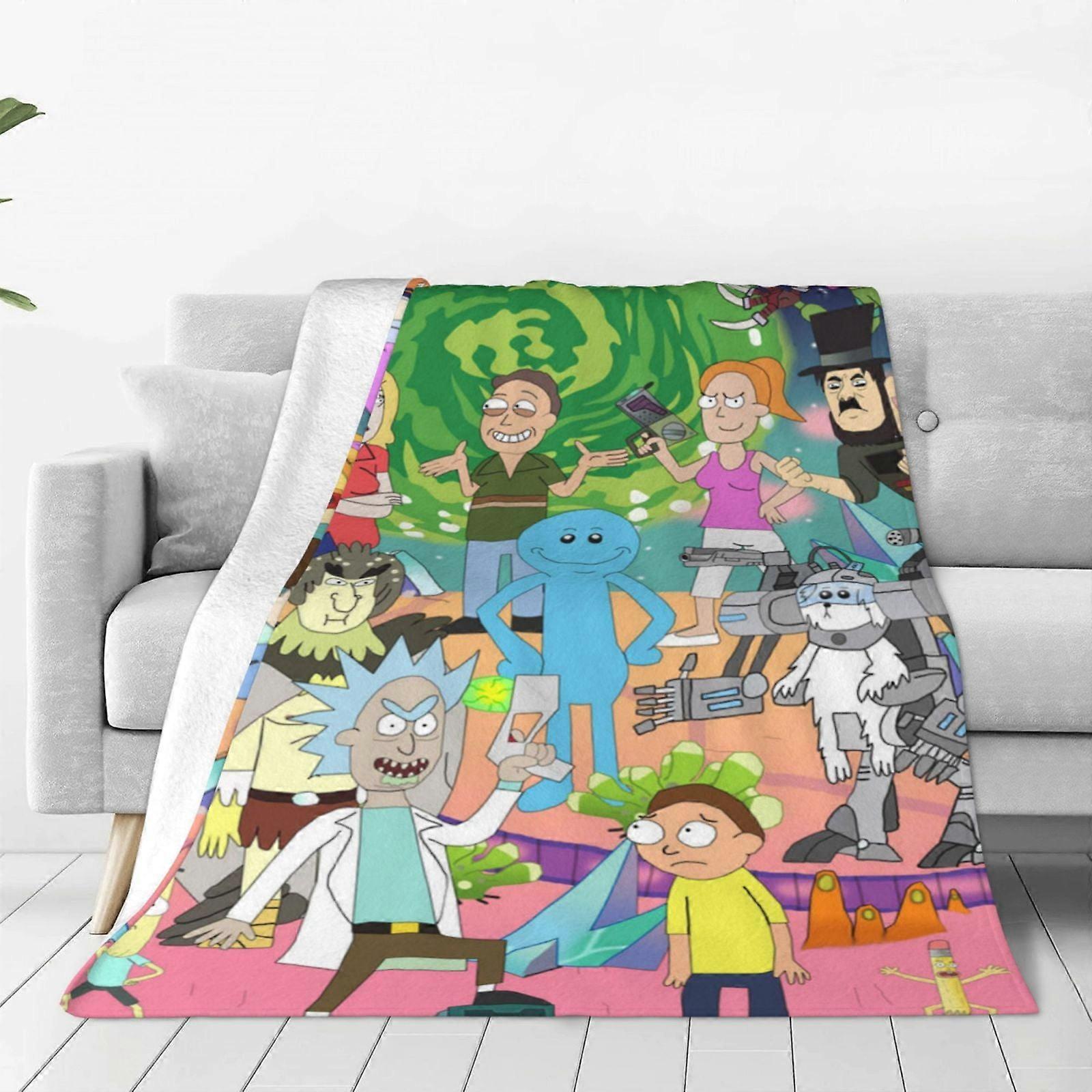 Rick And Morty Fleece Blanket Super Soft Cozy Throw Blanket , Lightweight Fuzzy Comfy Flannel Blanket Warm Plush Throw Blankets For Couch, Sofa, BedxM