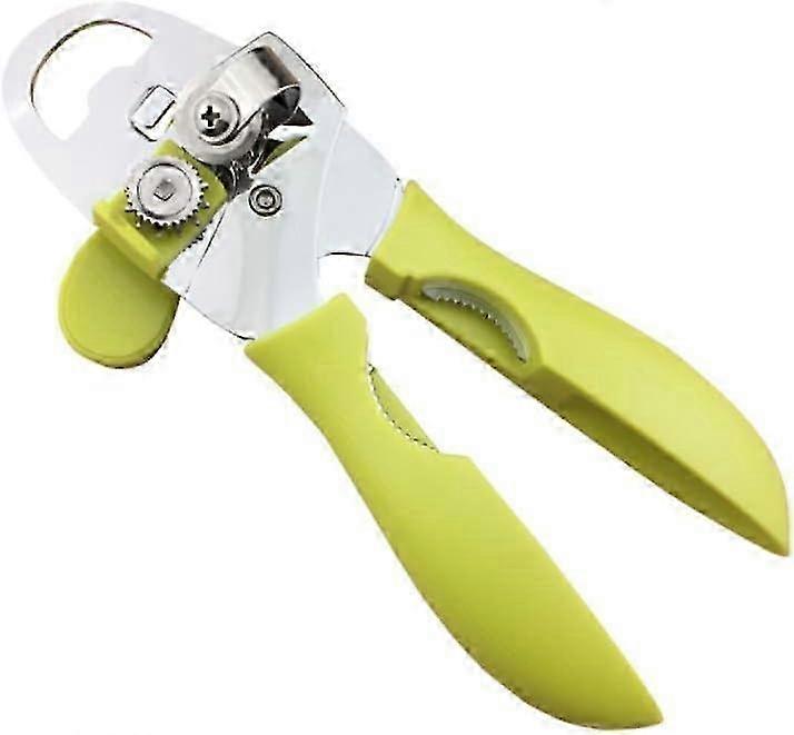 Can Opener, Manual Smooth Edge 4-in-1 Heavy Duty Can Opener with Ergonomic Non-Slip Rubber Handle Easy Twist Ultra Sharp Safe