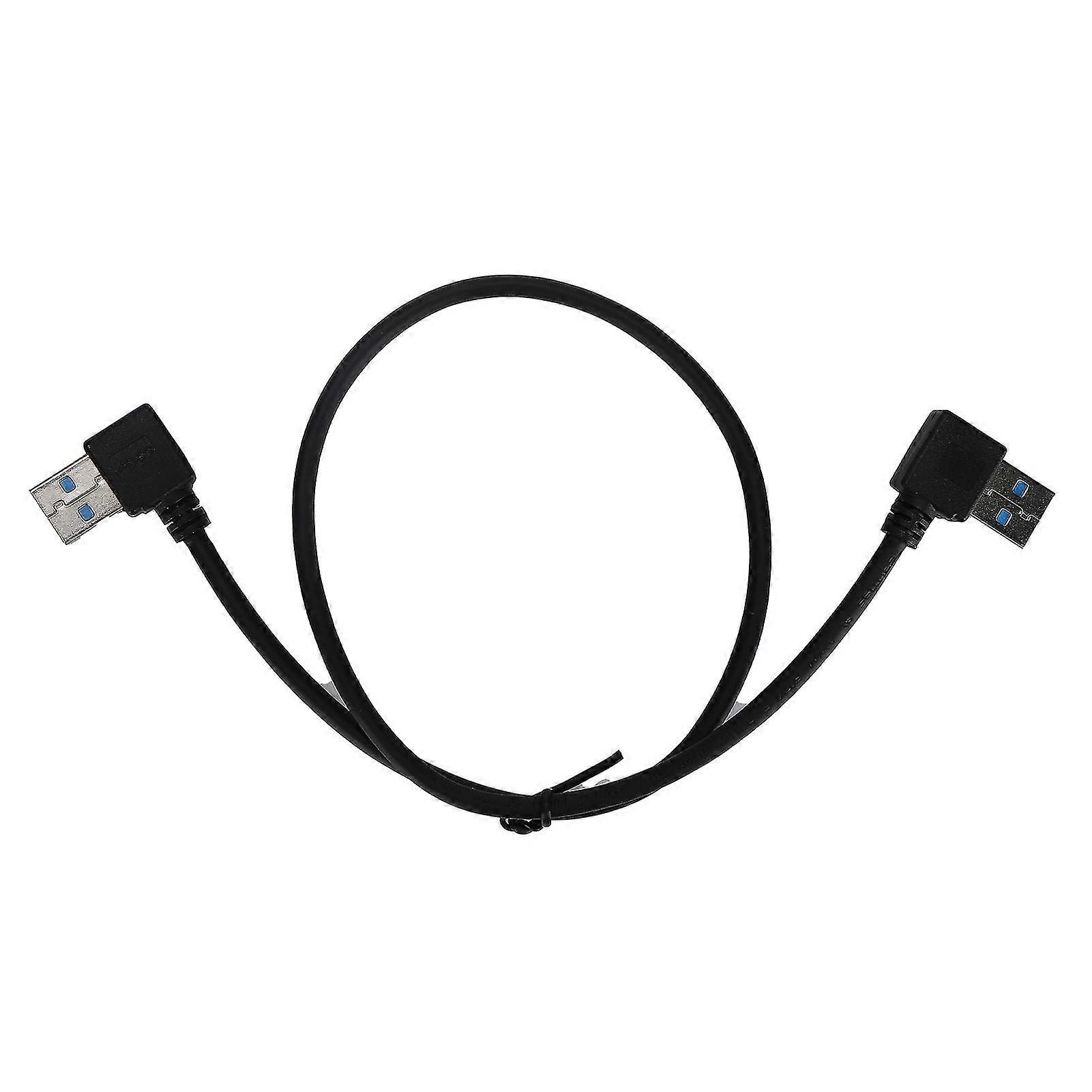90 Degree Left Angle Male to Right Angle Elbow USB 3.0 Data Cable - 50cm