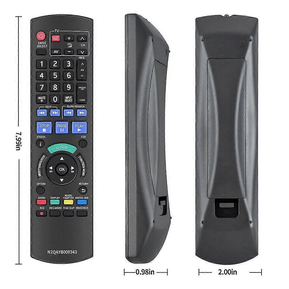 New Replacement N2QAYB000343 For Panasonic DVD Recorder Remote Control DMR-EZ47V