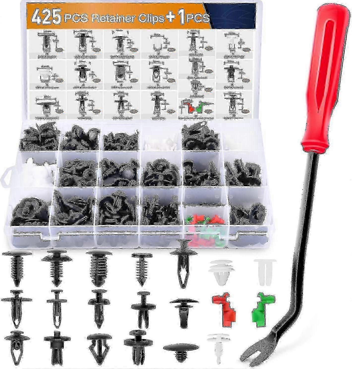 425 Pcs Car Body Retainer Clips Set, Auto Push Pin
