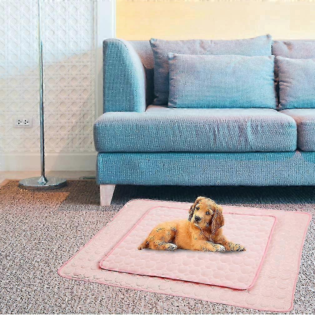 Dog & Cat Ice Silk Self-Cooling Mat Blanket, 100*70CM, Pink