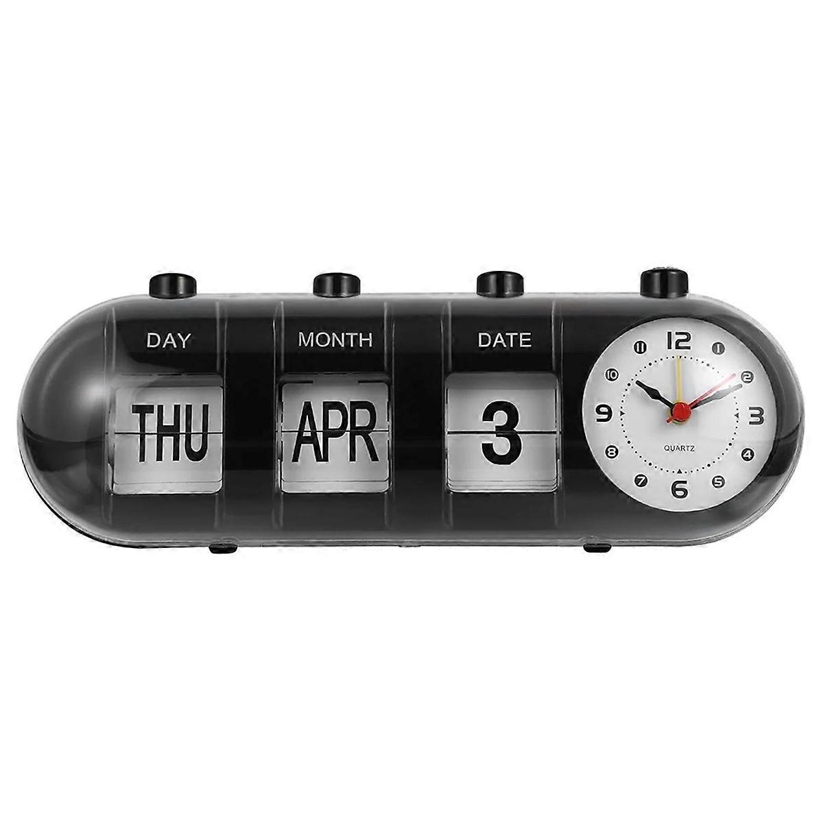 Page-Flip Clock Calendar Capsule Design Simple Wall Clock Digital Desk Clock All-Match Alarm Clock