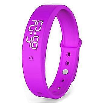 Vibration Alarm Reminder Watch, With Up To 6 Personal Alarms Or Pill Reminders Per Day With Temperature Measurement Function  Purple