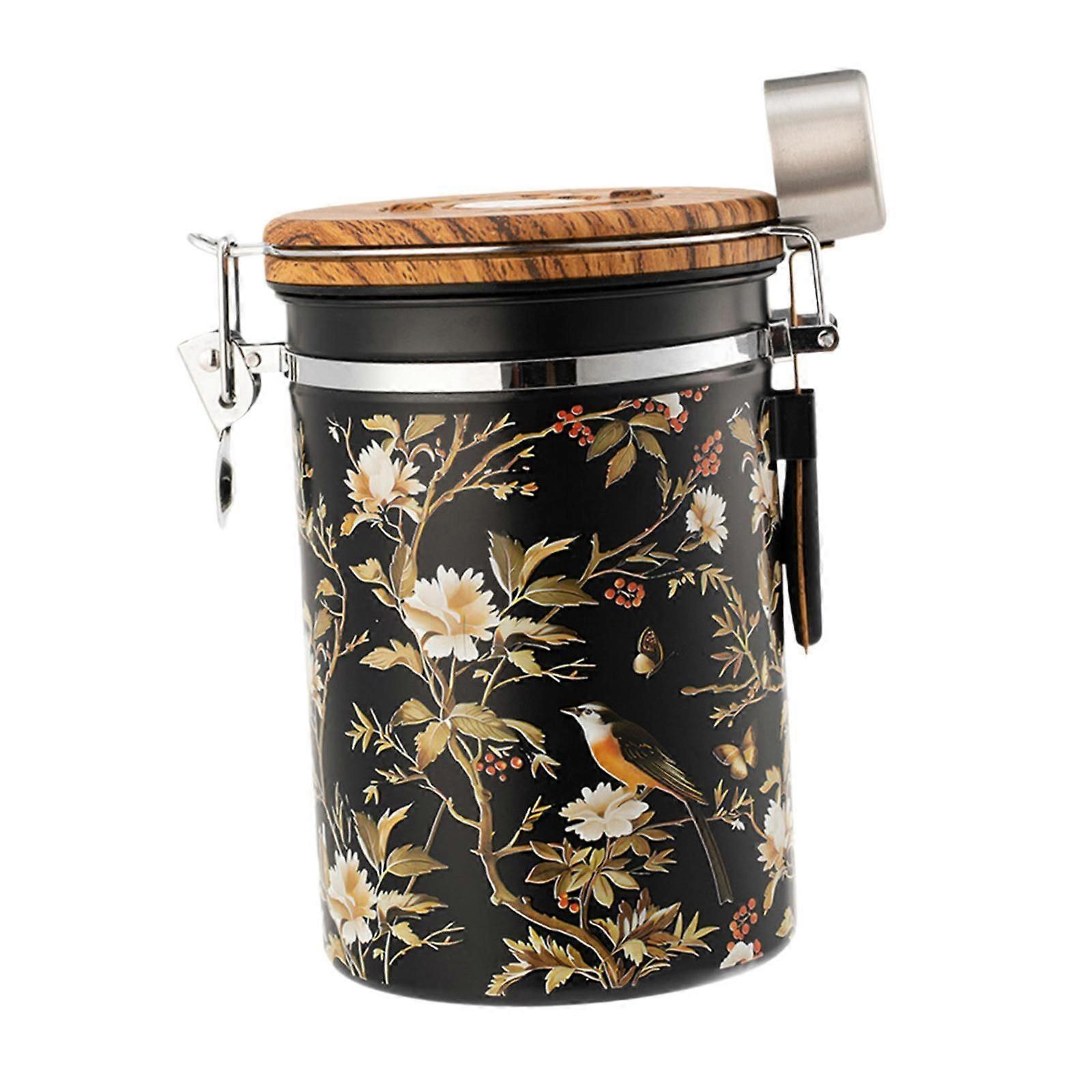 Coffee Bean Storage with Date Records Tool Coffee Bean Can for Tea Sugar Cafe