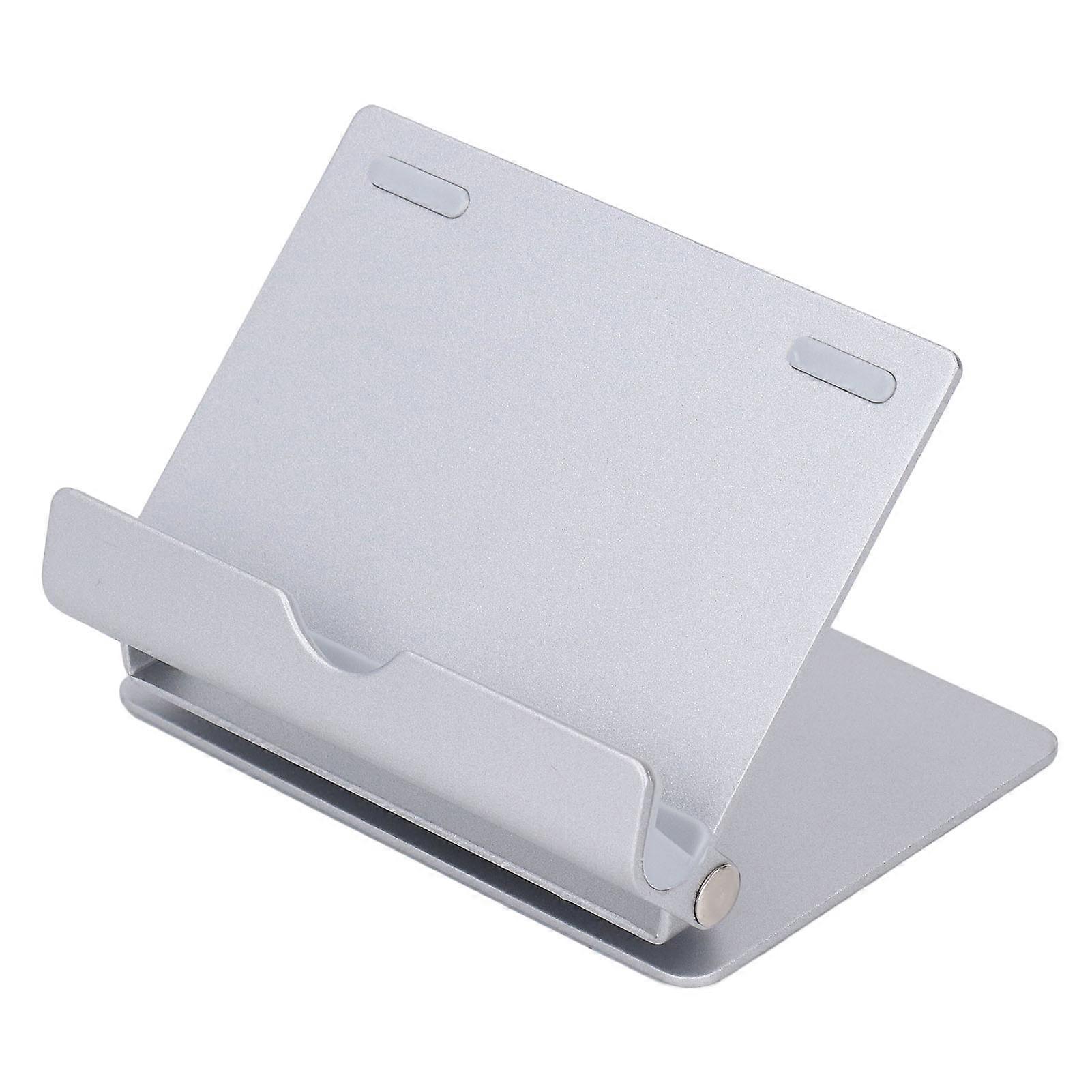 Cell Phone Stand: Silver Small Portable 360 Degree Rotation Adjustable Folding Aluminum Alloy Stand