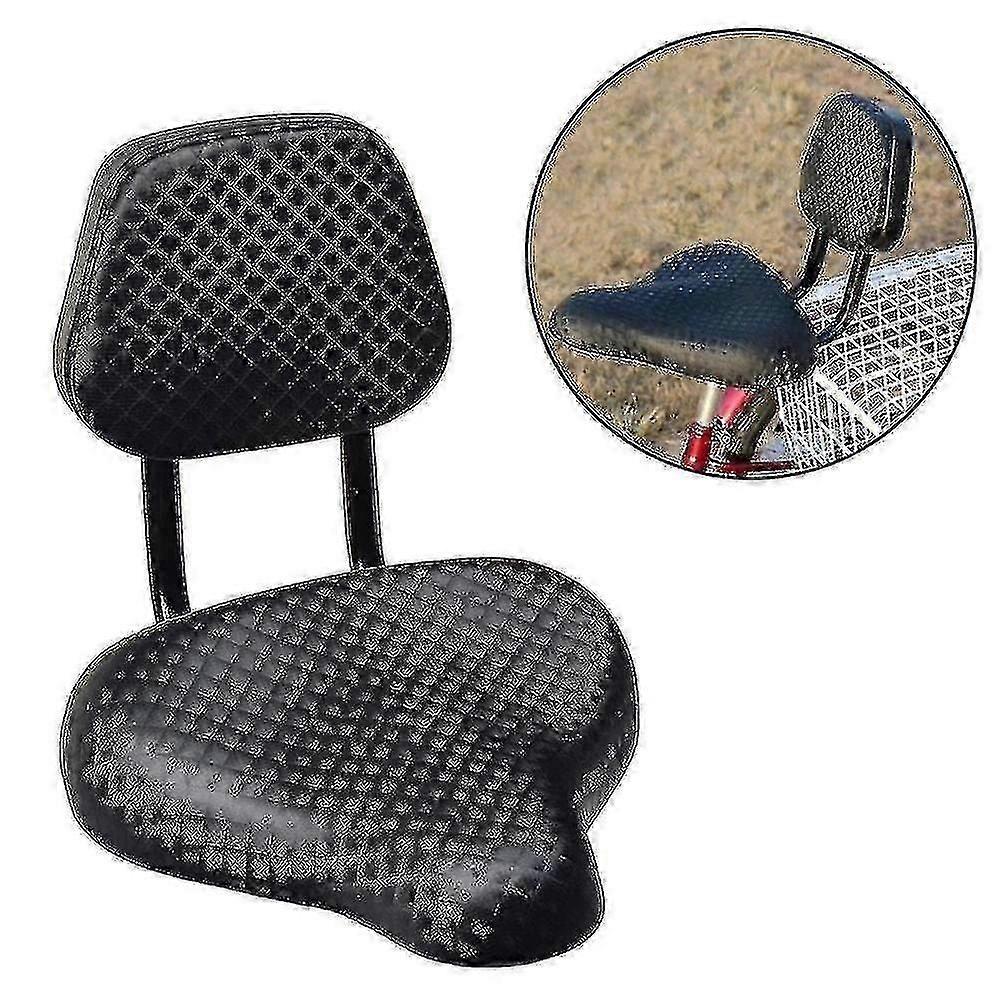 Bicycle Wide Comfort Faux Leather Bicycle Saddle With Backrest Support Saddle