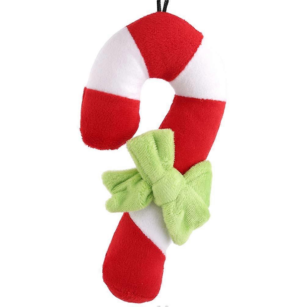 Cute Cane Bow Bite Resistant Squeaky Chew Squeaker Quack Sound Dog Toy For Christmas Pet Toys, Bite-Resistant Dog Toy, Squeaky Chew Toy