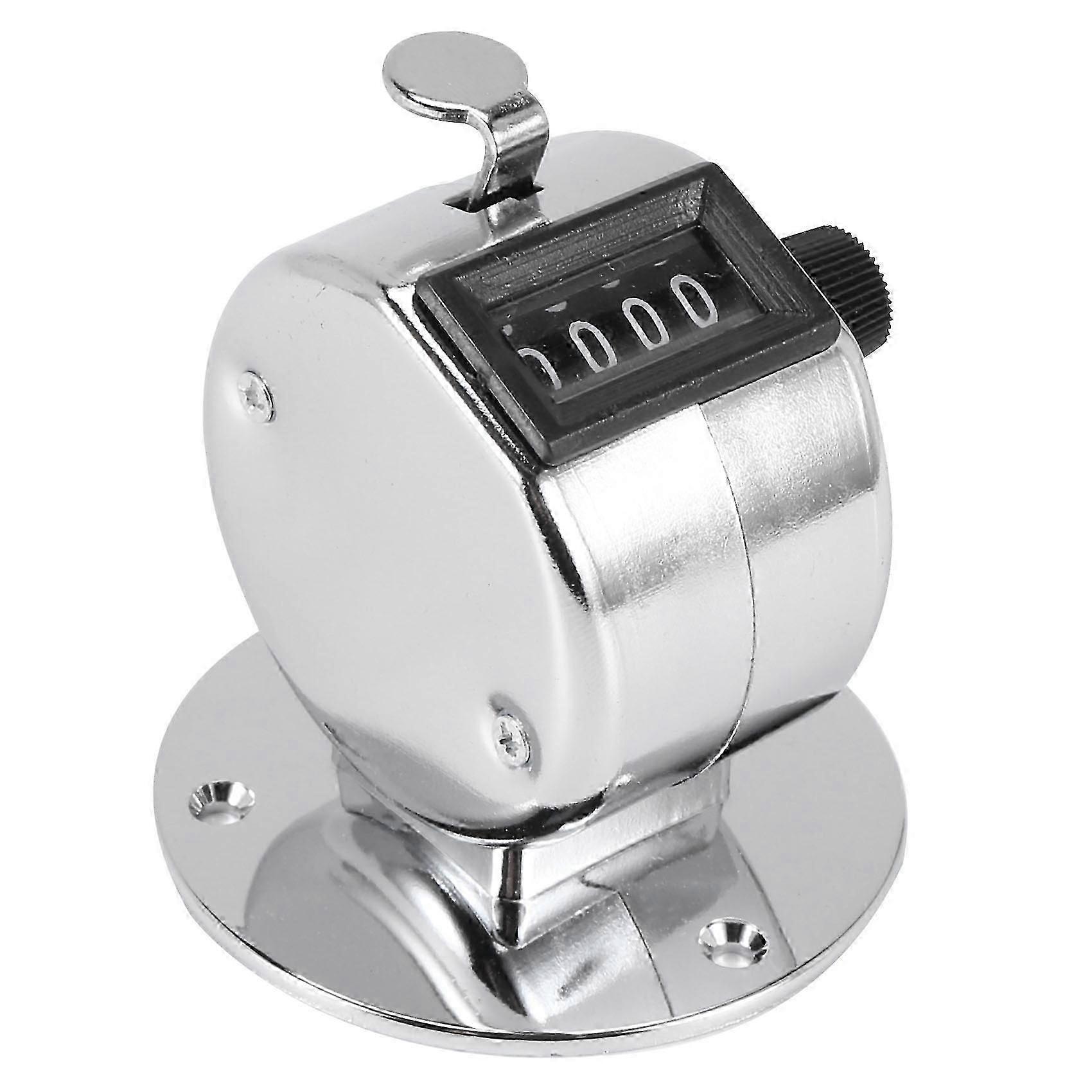 Como Round Base 4 Digit Manual Hand Tally Mechanical Palm Click Counter