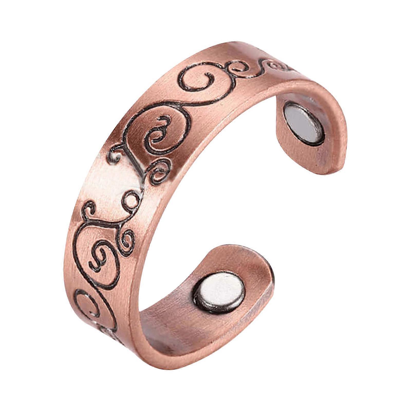 Pure Antique Copper Magnetic Energy Ring Creative Personalized Magnetic Open Ring