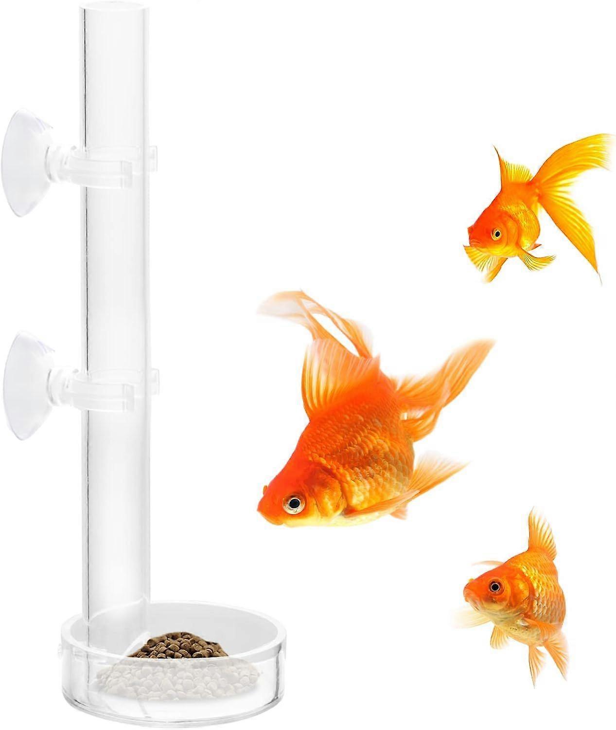 Clear Acrylic Shrimp Feeding Tube Durable Shrimp Feeder Fish Feeder with 2 Suction Cups and Bowl for Aquarium 20cm