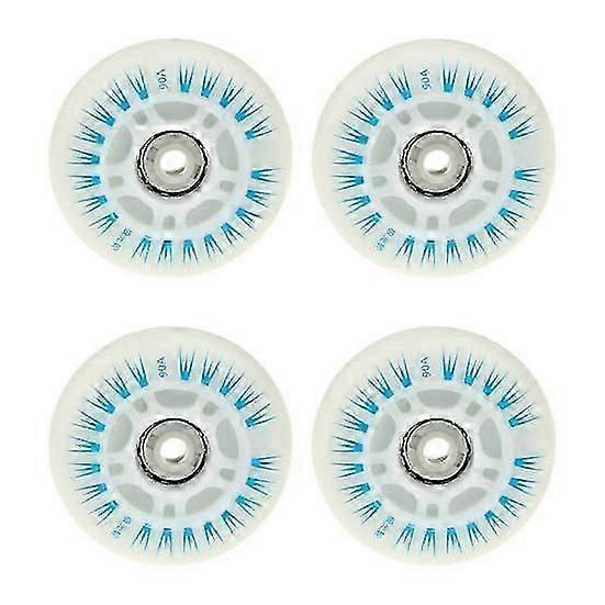 4pcs 76/80mm Skating Led Luminous Flashing Inline Roller Skates Shoes Wheels 76mm blue