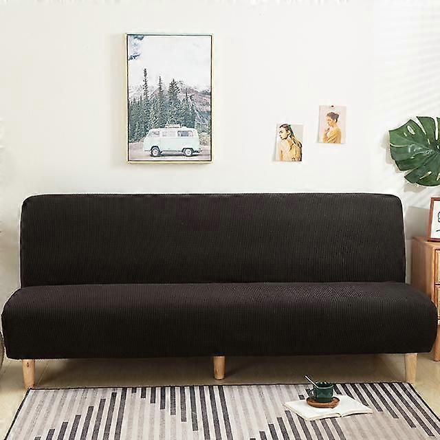 Solid Jacquard Folding Sofa Bed Cover For Living Room Armless Sofa Covers Elastic Spandex Material Soft Slipcovers