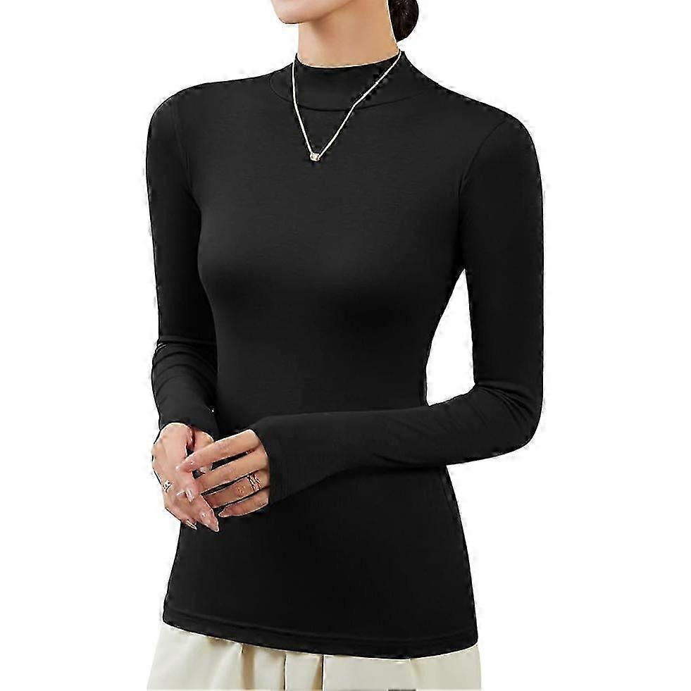 1 Stück halbes Rollkragenhemd - schwarz