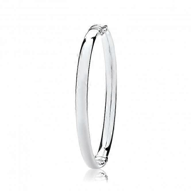 Acotis Silver Bangle Oval Plain Hinged G4434