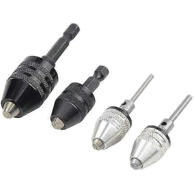 4PCS Drill Chuck Quick Change Adapter Mini 3-Jaw Drill Chuck Screwdriver Adapter Electric Drill Conversion Chuck Set JP