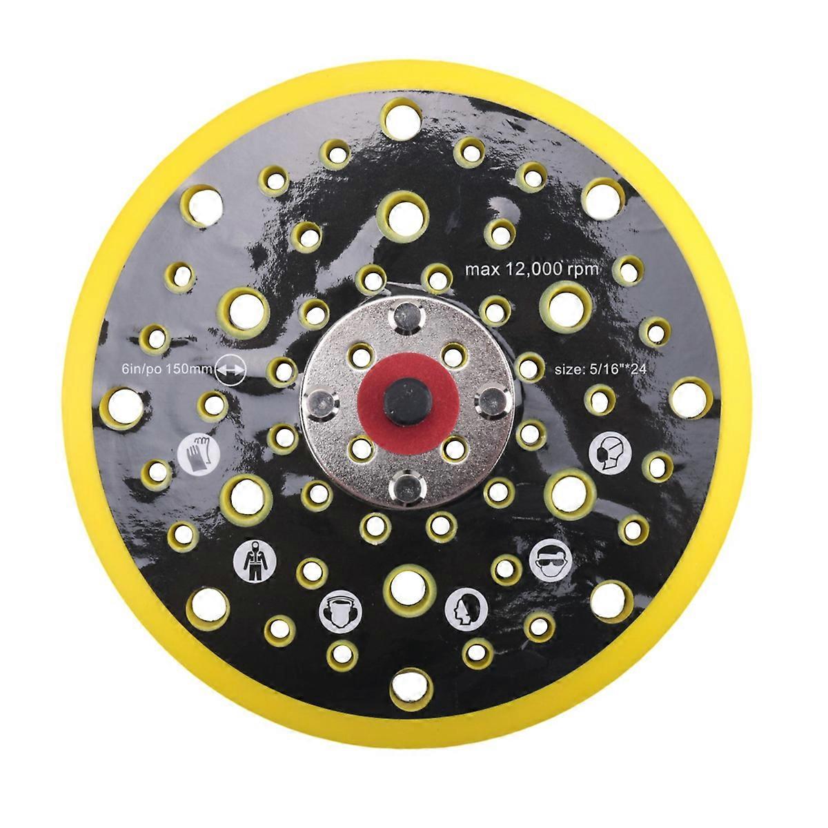 150mm 5/16 Thread 52 Hole Medium Density Random Orbital Sander Hook & Loop Backing Pad Compatible wi