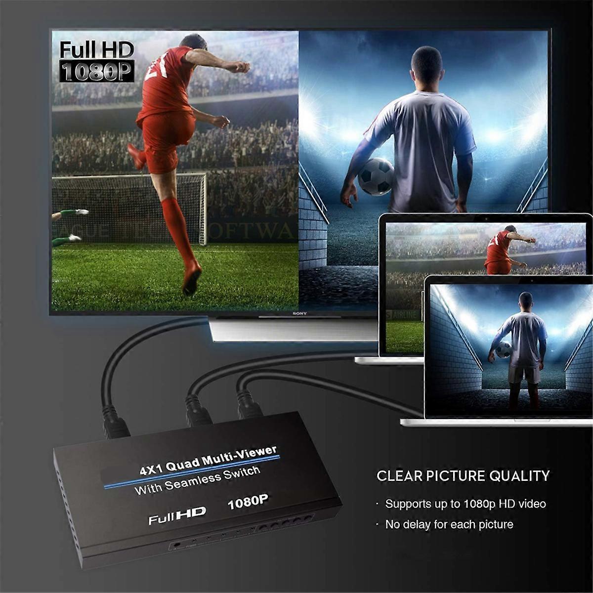 -Compatible 4x1 Multiviewer for Video Conversion EU Plug