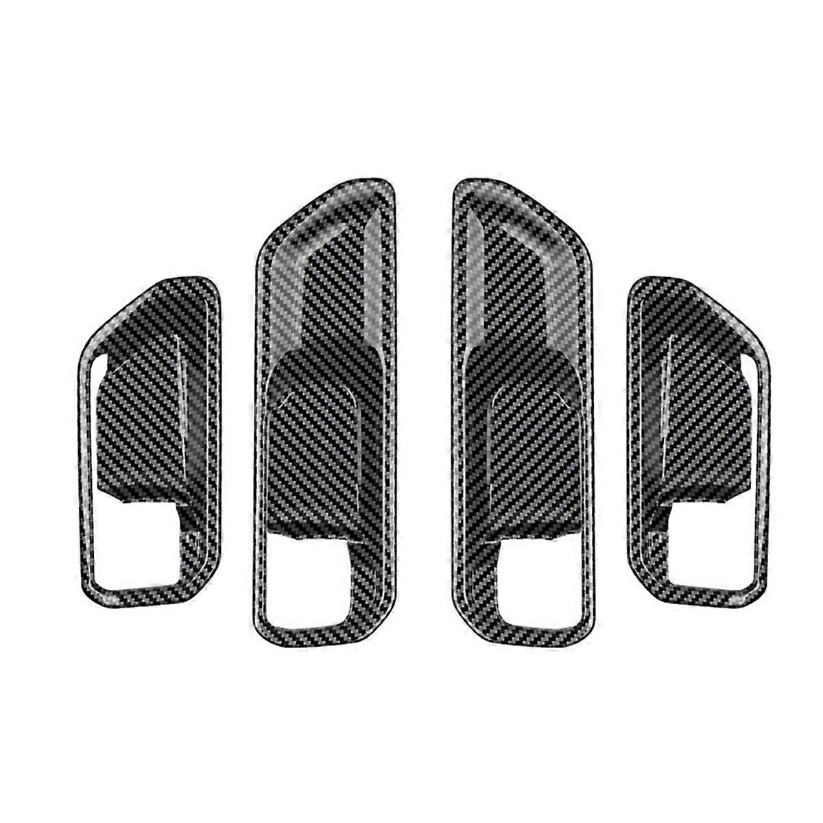 Car Inner Door Bowl Panel Inside Handle Protector Cover Carbon Fiber