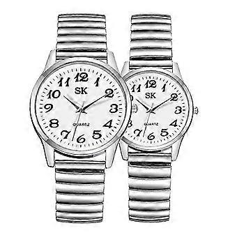 Mannen Vrouwen Polshorloges Paar Flexibele Stretch Quartz Horloges1 paar