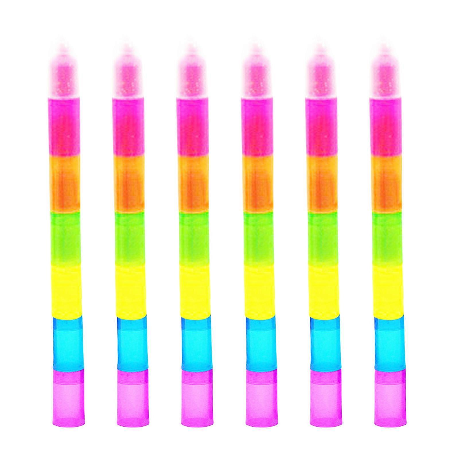 6x / Set Spleißen Textmarker Zeichenstift Multifunktionale Kunst Marker Textmarker Pinsel Stift Schreibwaren Zubehör