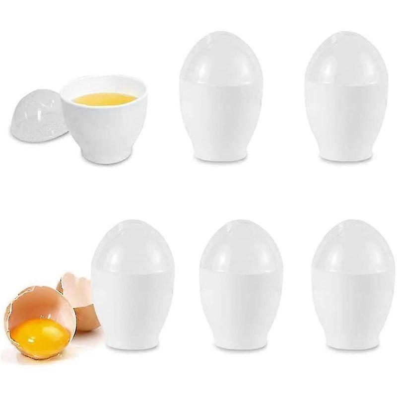 الميكروويف طباخ البيض كوب البيض صياد البيض المرجل البيض البخار البيض دون أدوات البيض قذيفة (أبيض) (6PCS)