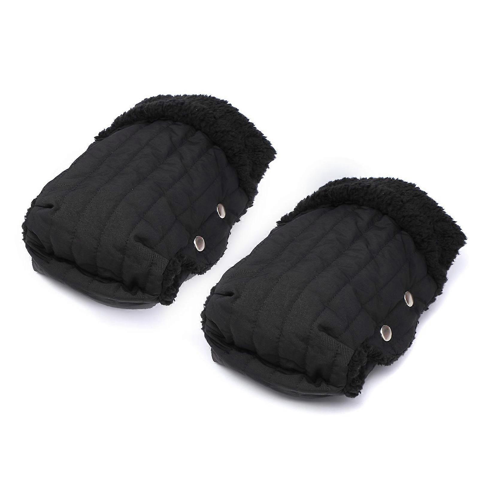 Insulated Infant Stroller Hand Gloves Convenient Open Close Stroller Hand Covers Practical Toddler Stroller Hand Mittens Black