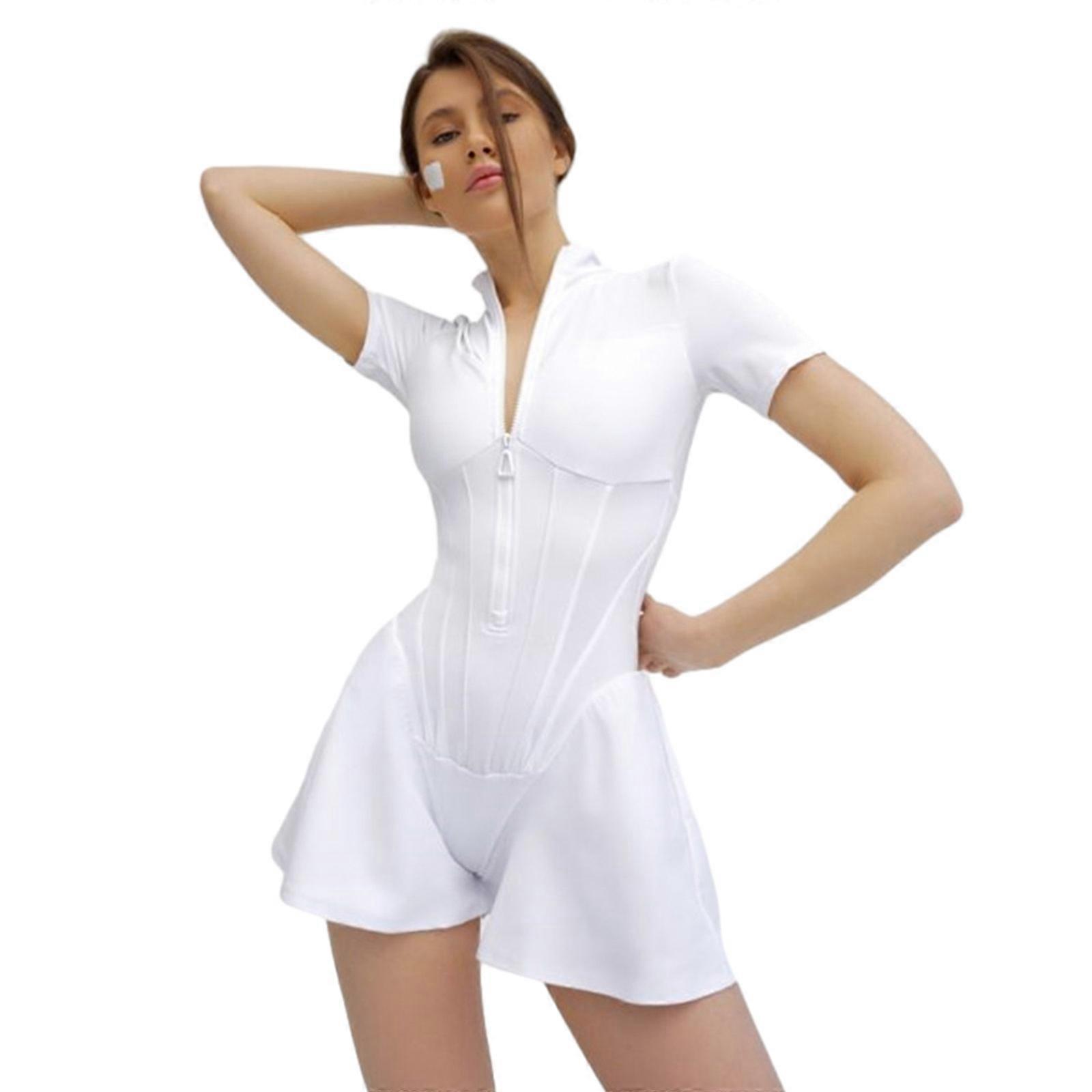 Slim Fit Short Jumpsuit for Casual Summer Short Sleeve Jumpsuits