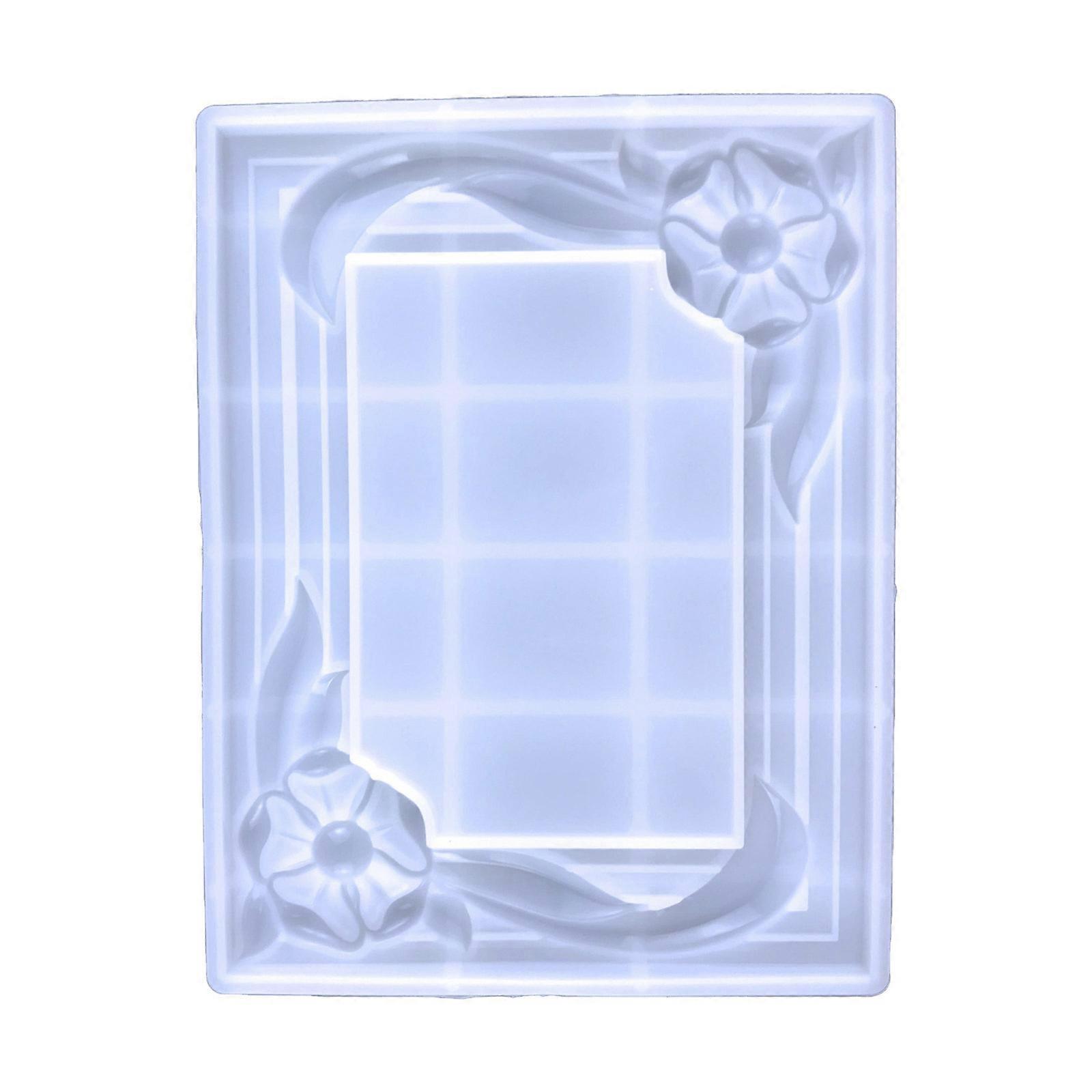 עובש פרח חצי סטריאוסקופי diy מרובע מסגרת תמונה תליון קישוט סלון מסגרת תמונה קישוט עובש סיליקון ברור