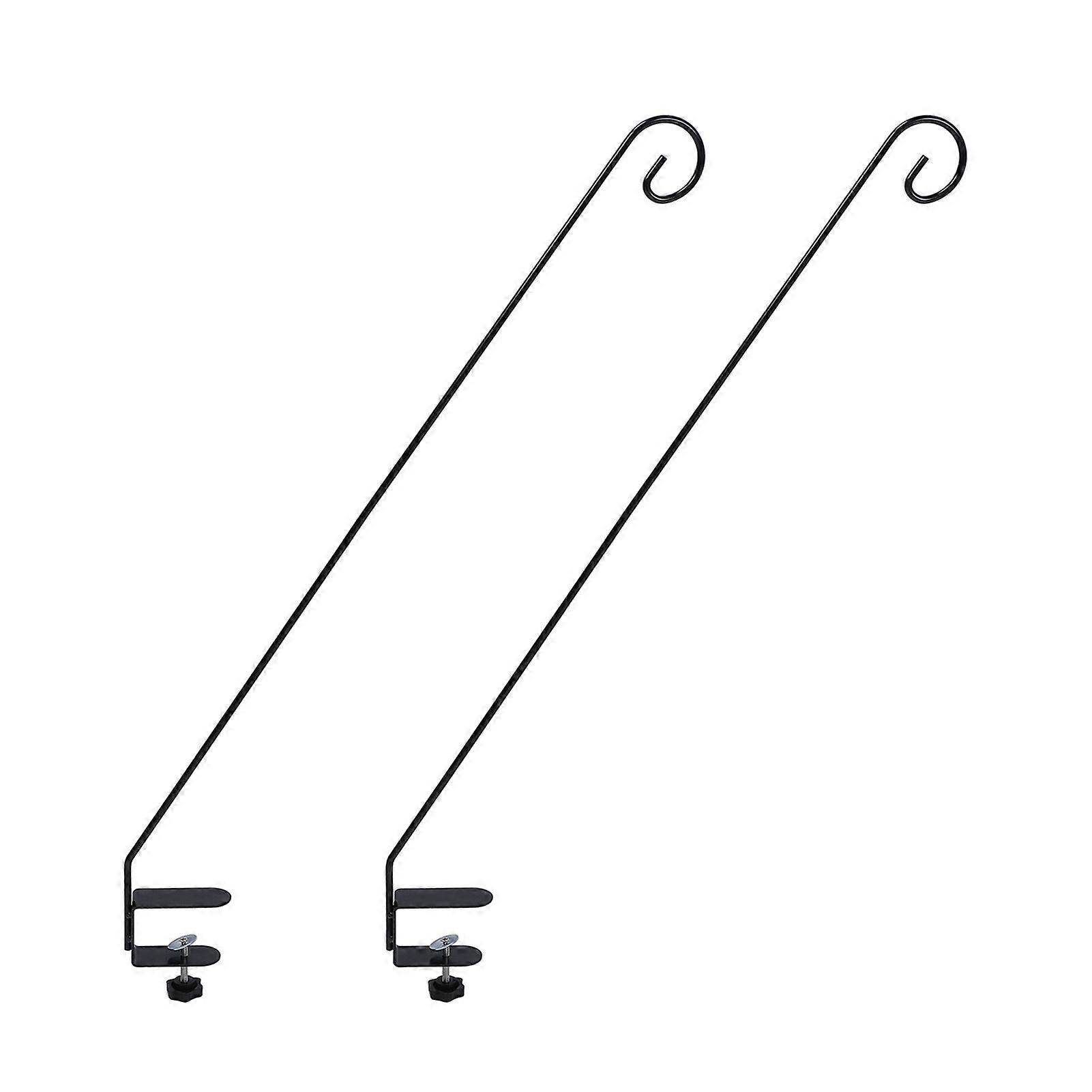 2pcs Extended Fence Deck Hook Rail Hook Heavy Duty Bird Feeder Hook Adjustable for Bird Feeders Planters Lanterns Wind Chimes 
