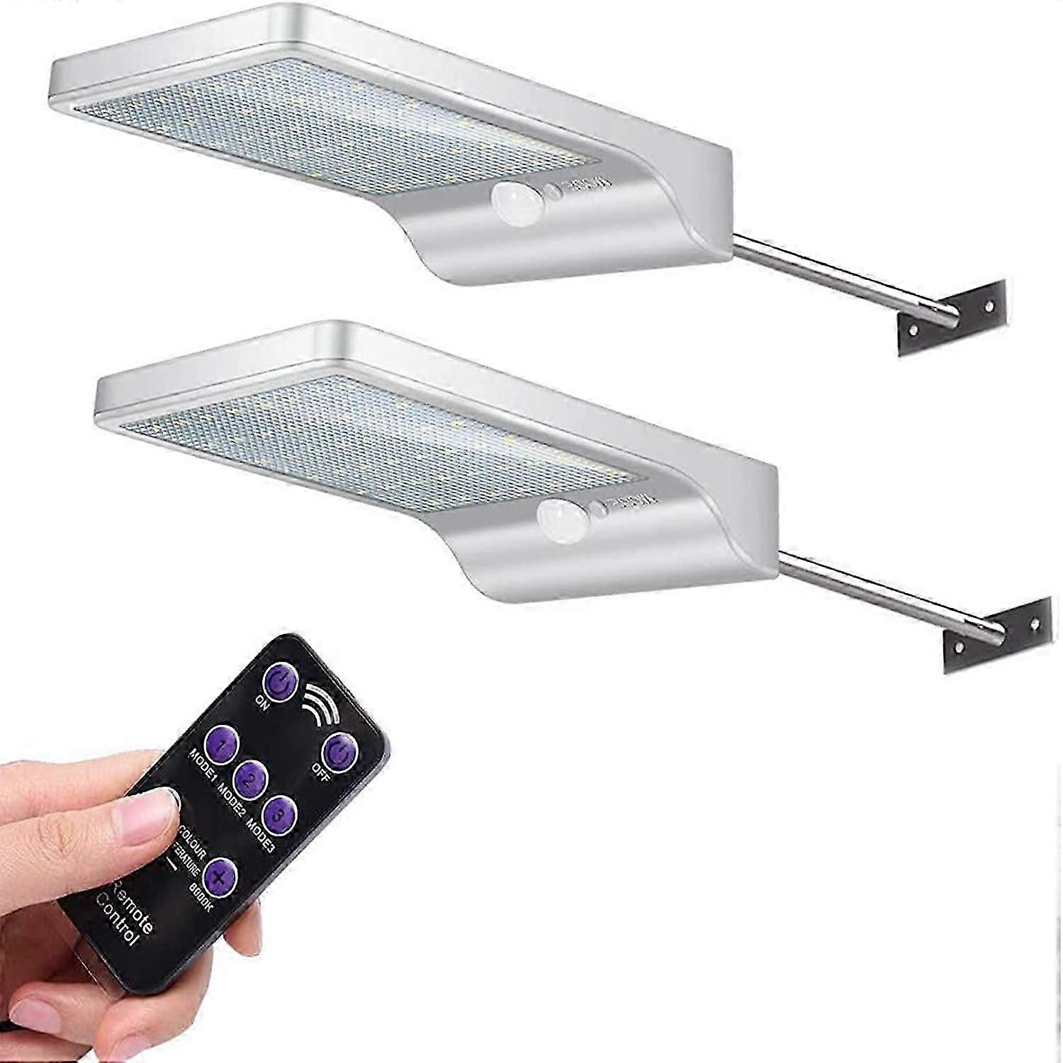 2-Pack Outdoor Solar Waterproof Sensor Wall Light( No Pole) White