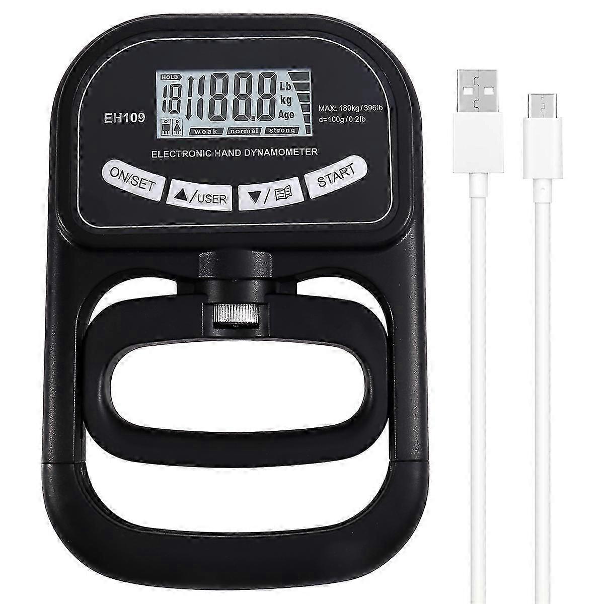 Elektronisk handdynamometer med greppstyrketränare - 120 kg testare och styrkare