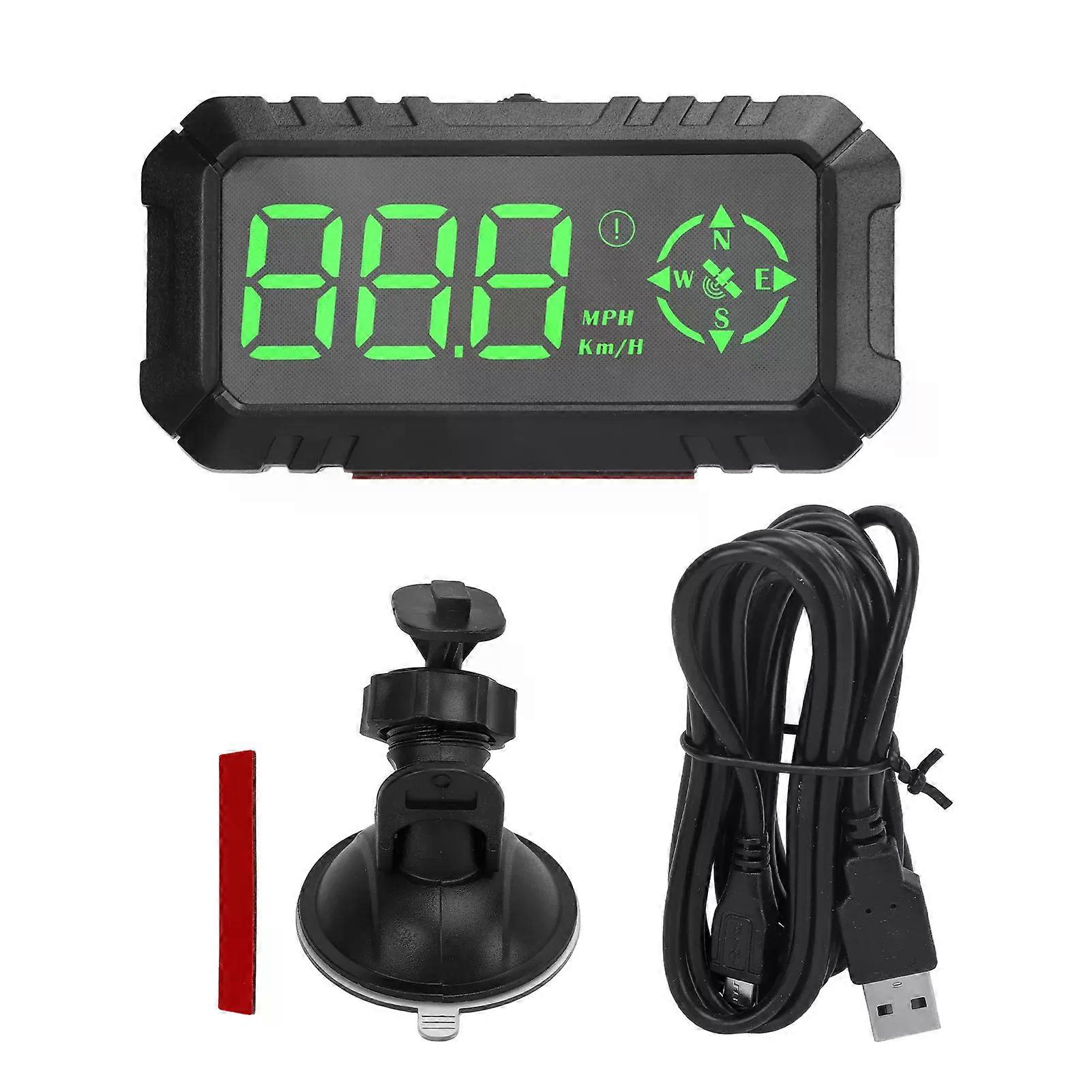 3in Car Dashboard GPS Speedometer HUD Display KM/H MPH Switching Overspeed Fatigue Driving Alarm for SUV Truck