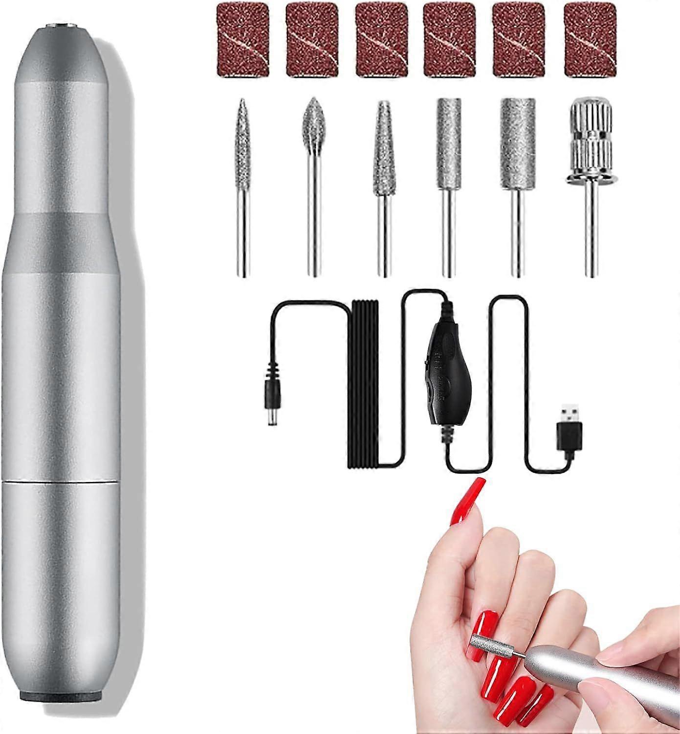 Electric Nail Drill Machine,12 in 1 Portable Electric Manicure and Pedicure Kit,,Quiet Professional Nail Drill Machine with USB 20000RPM, Mother's Day
