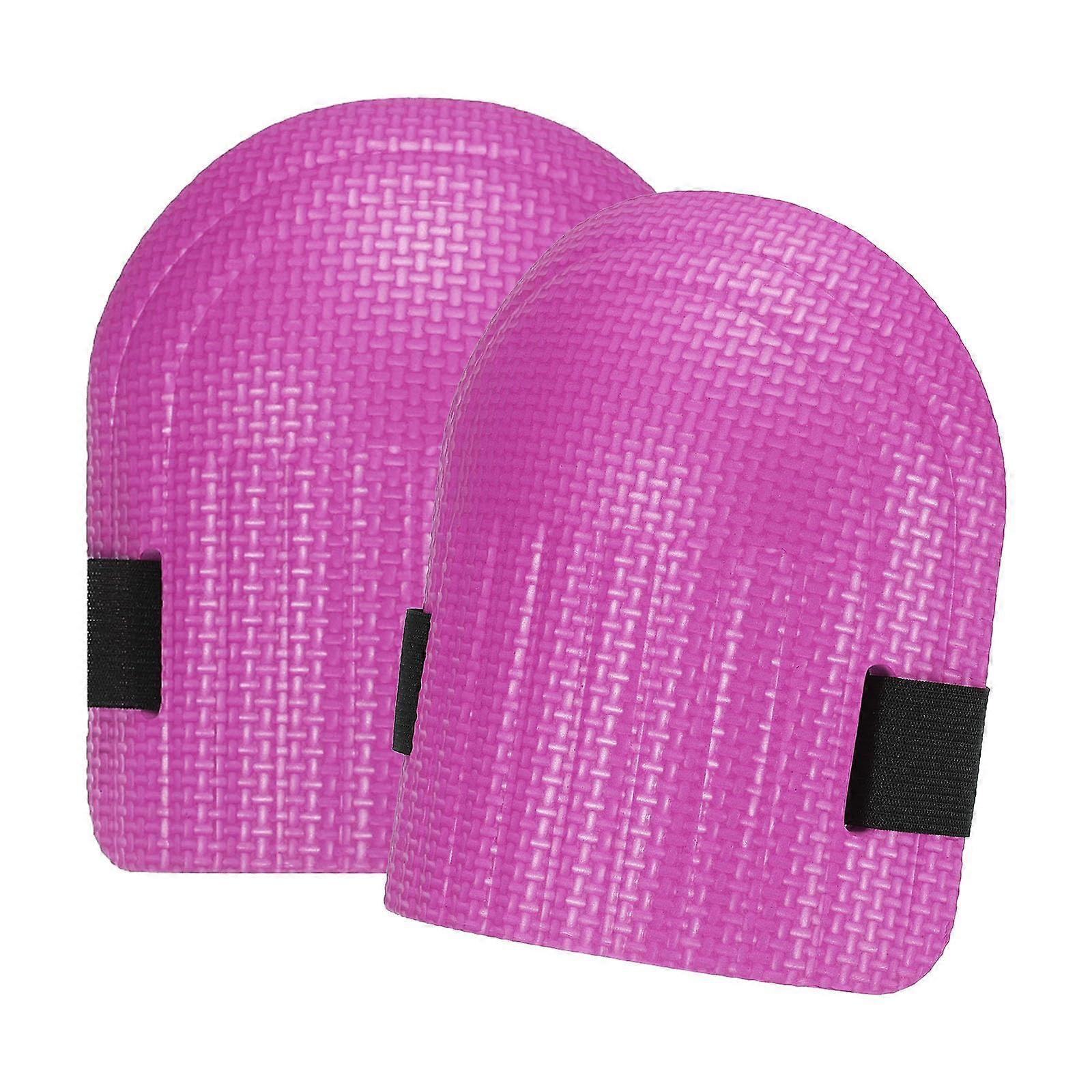 Gardening Knee Pads for Women and Men, 1 Pair Foam Knee Pads with Elastic Hook Loop Straps for Work House Cleaning, Pink