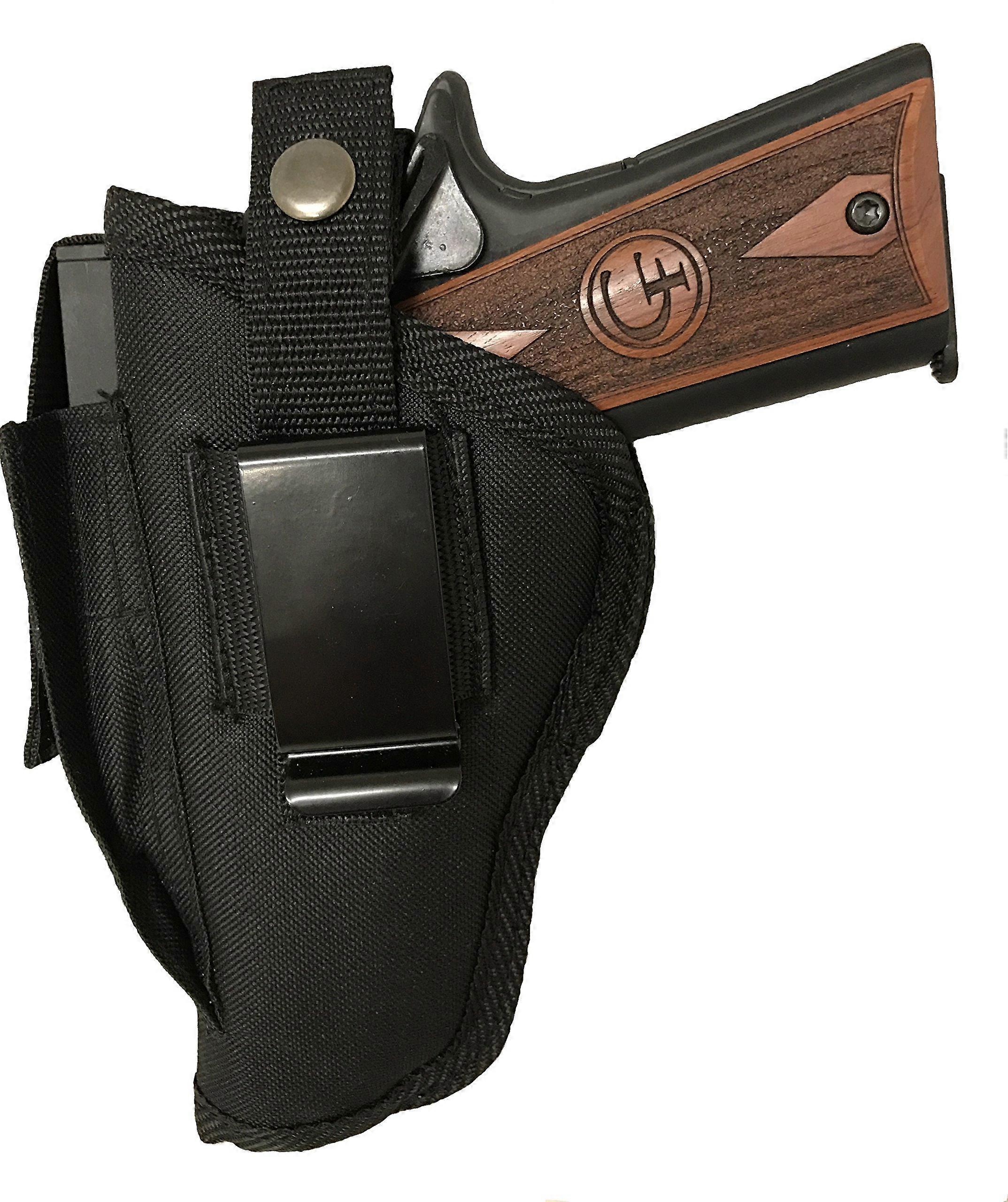 Gun Holster for Auto Ordnance 1911 Black Nylon Ambidextrous Left Right Hand Adjustable Retention with Magazine Holder