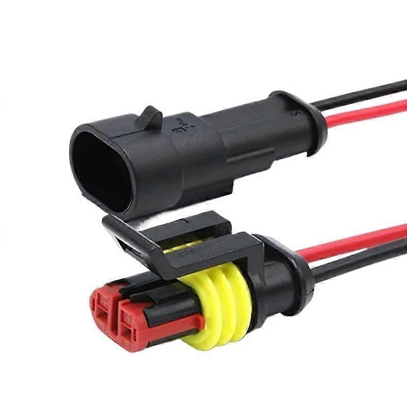 Waterproof Electrical Auto Connector Plug, Male/Female, 5-Set With Cable Harness