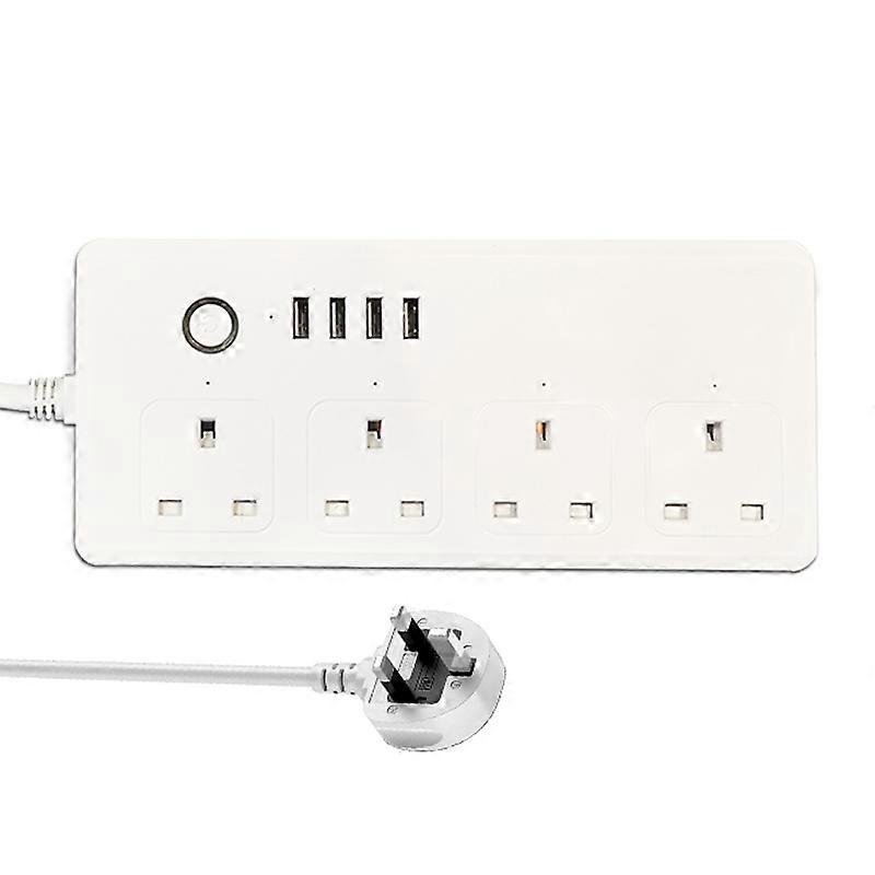 WIFI 13A SM-SO301-K 4 Holes + 4 USB Multi-purpose Smart Power Strip, UK Plug WIFI 13A