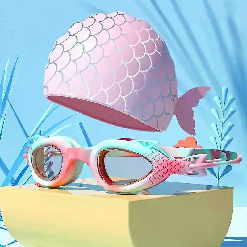 Professional Swimming Goggles HD Waterproof Anti Fog Silicone Swimming Cap Water Swim Goggles Caps for Kids