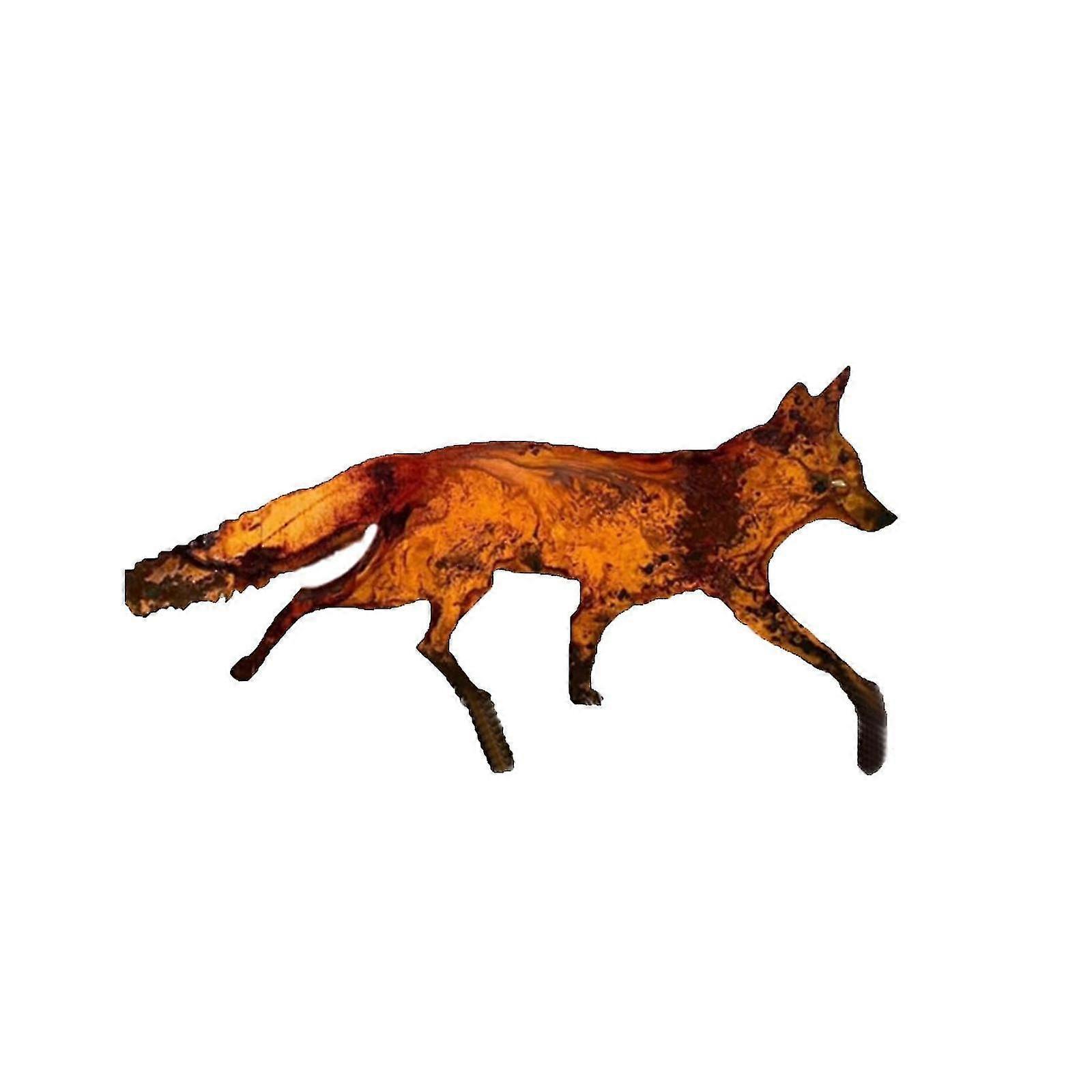 ريفي معدن الثعلب حديقة الديكور مع حصص ، زخرفة الثعلب الحديدي