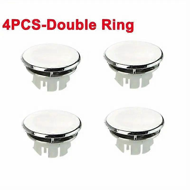 4pcs Double Ring Sink Hole Overflow Cover For Kitchen Bathroom, Basin Trim Bath Drain Cap, Sink Wash Basin Round Overflow Ring Plug