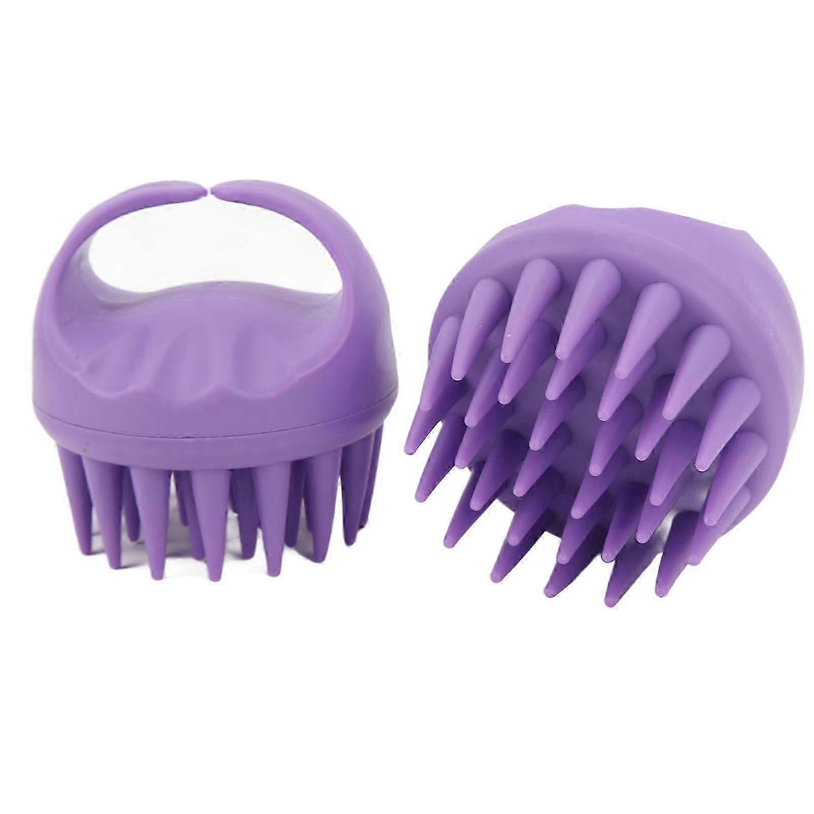 2 Pcs Shampoo Brush Scalp Massager Purple Wet Dry Scalp Brush Ergonomic Anti Slip Hair Scrubber for Home