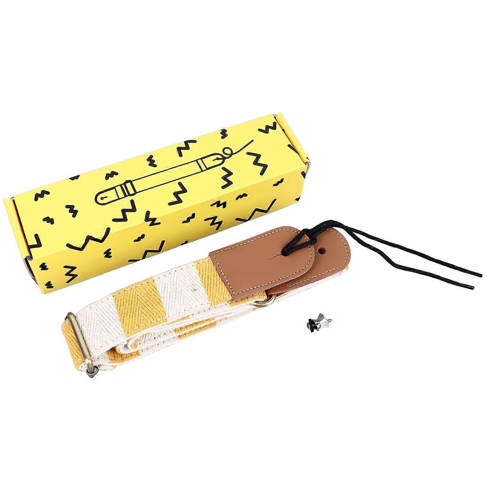 Ukulele Strap Thicken for Shoulder Cotton Plaid Adjustable Length String Instruments Accessories