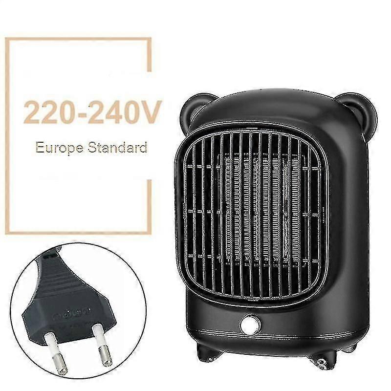 Mini Fan Heater Small Table Top Heater, Eu, Black