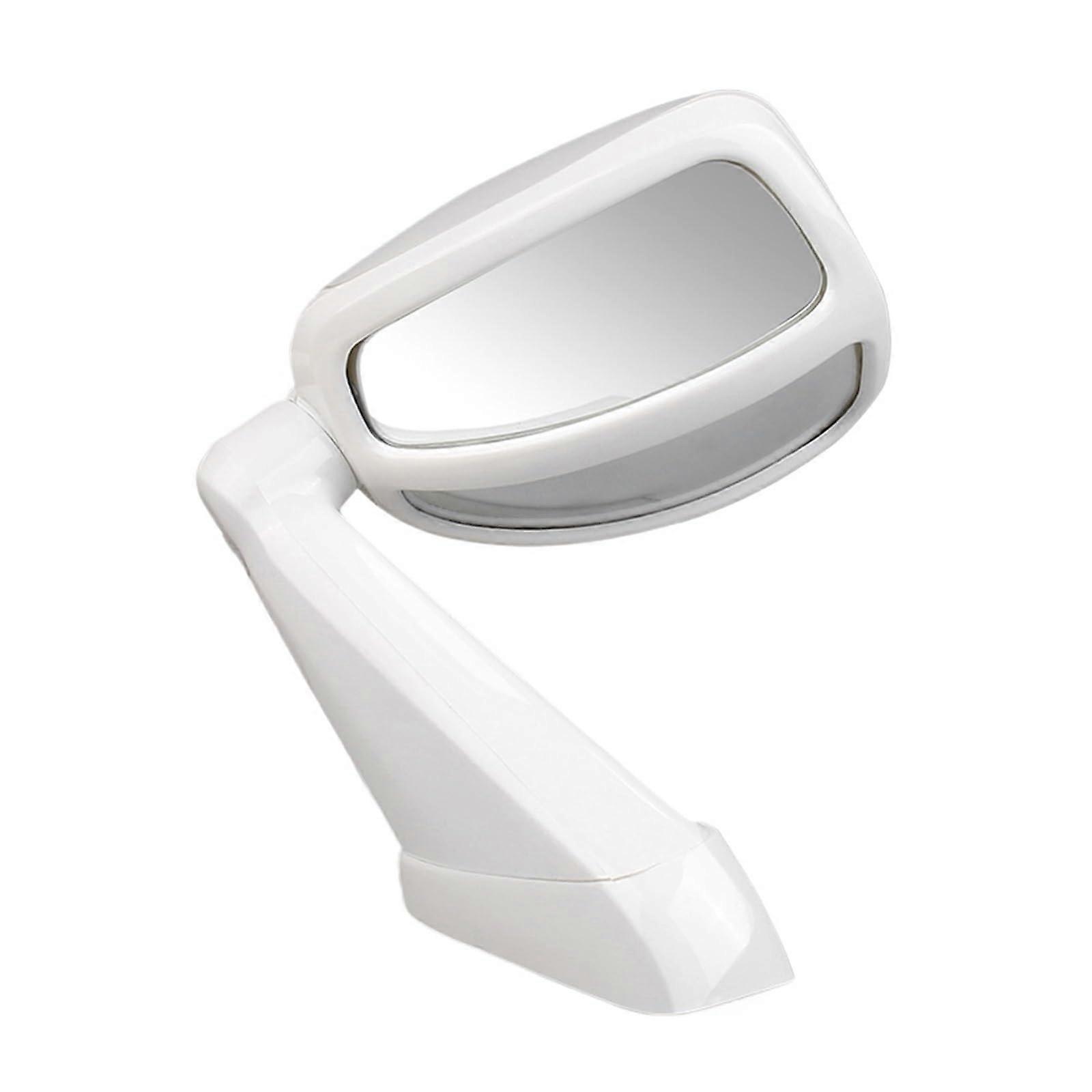 Adjustable Car Rear View Blind Spot Mirror Wide Angle Side Mirror Cover for Left Side - White Hood Head Sand Plate